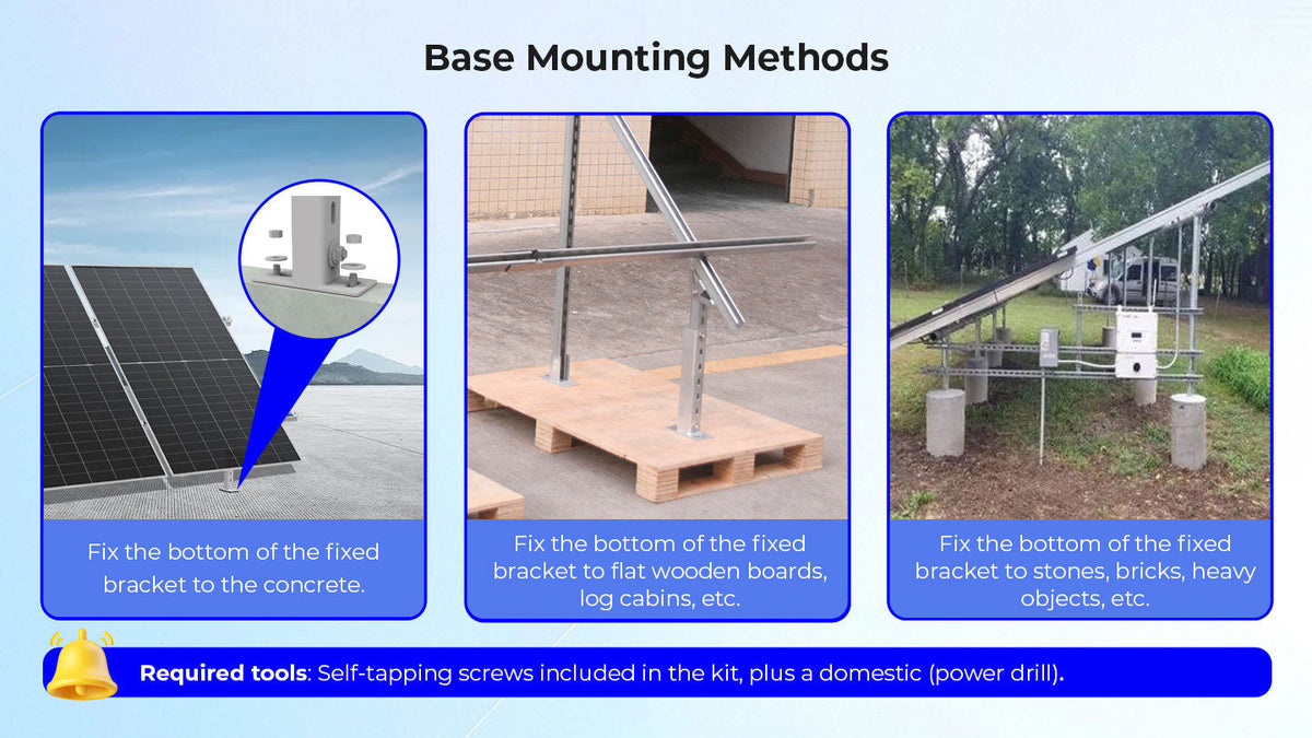 Modular & Expandable Ground Mount Brackets for 2 × 400W–590W Solar Panels | Heavy-Duty Adjustable