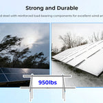Modular & Expandable Ground Mount Brackets for 2 × 400W–590W Solar Panels | Heavy-Duty Adjustable