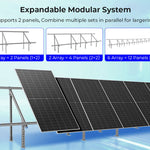 Modular & Expandable Ground Mount Brackets for 2 × 400W–590W Solar Panels | Heavy-Duty Adjustable