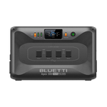 A Bluetti portable power station featuring control buttons, a digital display, power indicators, and multiple AC output sockets on the front panel, set against a plain background. This Bluetti unit provides reliable and versatile power for all your devices wherever you go.