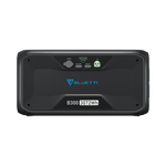 Front view of the Bluetti B300 portable power station featuring control buttons, indicator lights, and a display panel. The label shows B300 3072Wh and highlights its expandable battery capacity for larger energy requirements.
