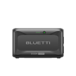 A rectangular black BLUETTI B500K portable power station labeled B500K 5120Wh with indicator lights and a power button on the front, shown against a plain light background.