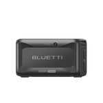 A BLUETTI B500K portable power station and solar generator with a 5120Wh capacity, black casing, LED indicator lights, and sturdy handle is shown against a plain white background.