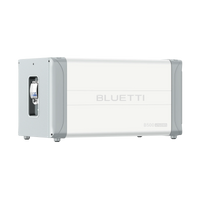 A Bluetti B500 portable power station (4960Wh, LiFePO₄ battery) in rectangular white and gray design with a side handle, shown angled against a white background.