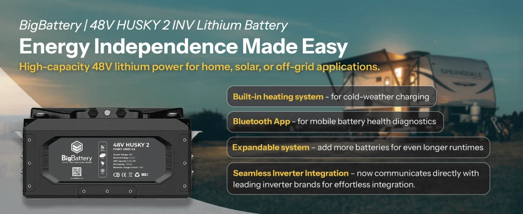 HUSKY 2 INV 48V Lithium Battery 5.12kWh 100Ah | LiFePO4 | RV | Off-Grid | Marine Battery