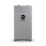 A tall, rectangular silver machine featuring the EG4 brand name in a modern sans-serif font—resembling IBM Plex Sans—is positioned on four small wheels against a plain white background.