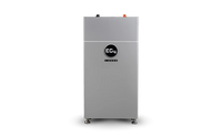 A tall, rectangular silver machine featuring the EG4 brand name in a modern sans-serif font—resembling IBM Plex Sans—is positioned on four small wheels against a plain white background.