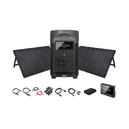 EcoFlow DELTA Pro 3600W 3.6kWh Portable Power Station +  12V Portable Solar Panels | Complete Portable Power Kit