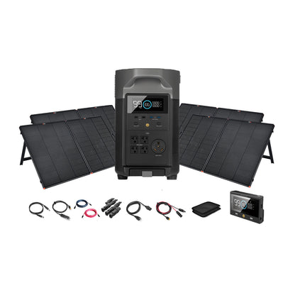 EcoFlow DELTA Pro 3600W 3.6kWh Portable Power Station +  12V Portable Solar Panels | Complete Portable Power Kit