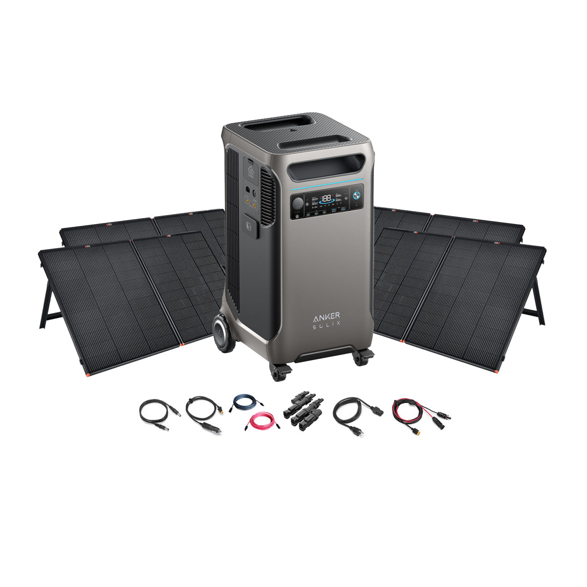 Anker SOLIX F3800 6,000W 3,840Wh Portable Power Station + 12V Portable Solar Panels | Complete Portable Power Kit