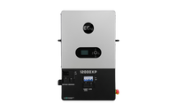 Front view of a silver and black EG4 12000XP MPPT inverter with display, control buttons, labeled ports, and the EG4 logo on top—engineered for seamless integration with EG4 PowerPro batteries.