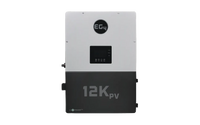 Rectangular EG4 12K PV inverter featuring a white upper section and black lower section, with a central display screen and EG4 branding on the front in IBM Plex Sans font style, set against a plain white background.