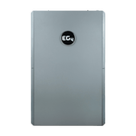 A sleek, rectangular gray EG4 device for energy storage systems with a centered black circular EG4 logo on the front, shown on a transparent background.