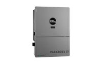 A gray EG4 FlexBoss 21 wall-mounted unit featuring the EG4 brand, with a black circular logo and display on the upper half, “FLEXBOSS 21” elegantly rendered in the sleek IBM Plex Sans font, and “LiPower” at the bottom right—showcasing a truly modern card design aesthetic.
