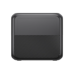 A compact, black, rectangular external hard drive with a two-tone design: the top half is smooth, and the bottom half features diagonal textured lines—perfect for keeping your files organized while on the go with your portable power station or solar generator.