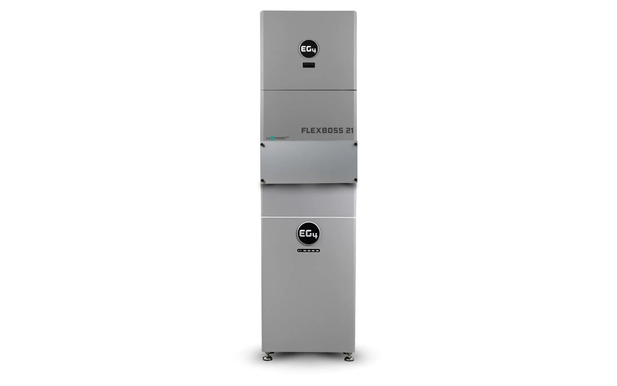 EG4 WallMount 48V 16kWh indoor battery with FlexBOSS21 hybrid inverter grid-tied system