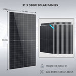 Sungold Power 24kW Off-Grid Solar Kit 48V 120/240V | 61.44kWh CoreX 5 Pro Lithium Battery | 31 x 590W Bifacial Solar Panels | FR-24K60CP