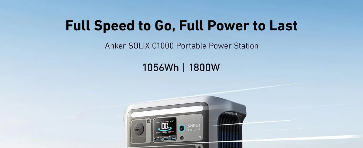 Anker SOLIX C1000X Portable Power Station | 1,800W Power Output | 1,056Wh Battery Capacity