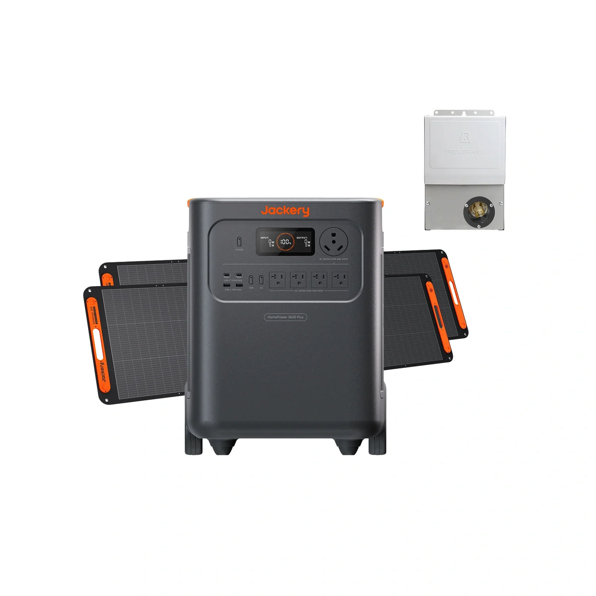 Jackery Solar Generator HomePower 3600 Plus with 2x SolarSaga 200W + Manual Transfer Switch (120V 30A) - image 1