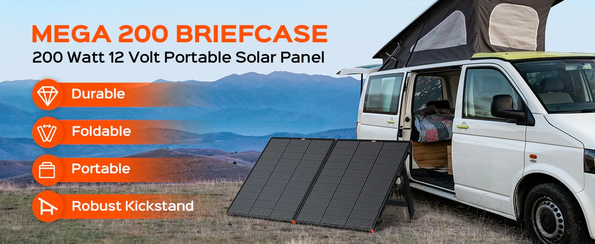 RICH SOLAR MEGA 200 Watt 12V Briefcase Portable Solar Charging Kit With Microinverter