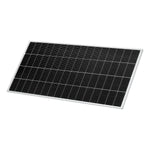 A single rectangular Rich Solar lightweight panel with a grid of dark photovoltaic cells and a thin silver frame, displayed on a white background—ideal for off-grid solar projects.