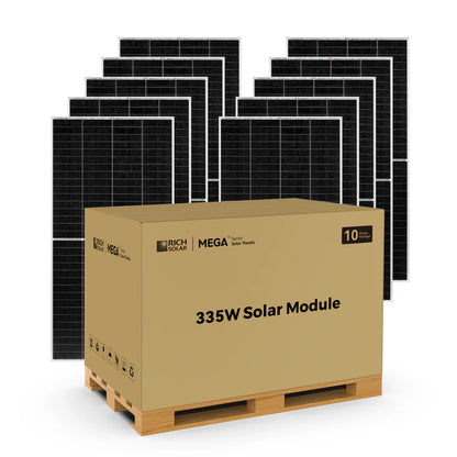 RICH SOLAR MEGA 335 Watt Monocrystalline Solar Panels | PALLETS ONLY