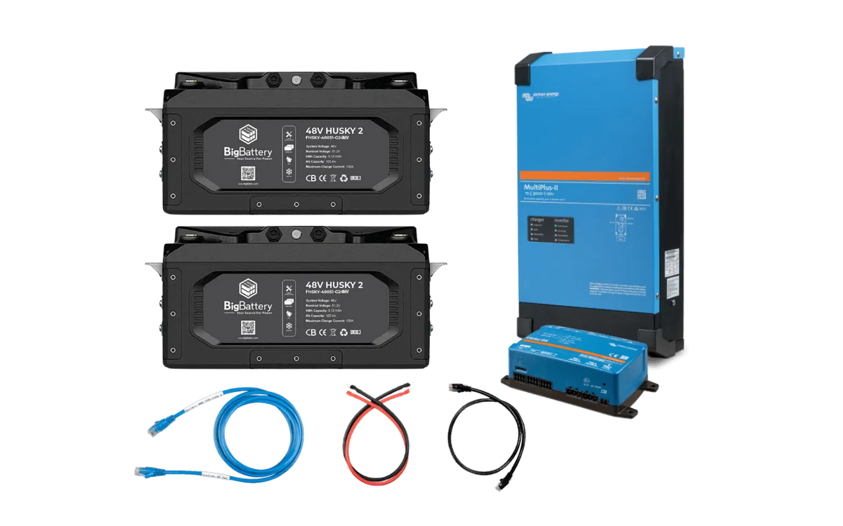 Husky 2 10.24kWh battery kit with Victron 48V MultiPlus-II 5,000W hybrid inverter