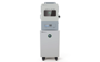 Tall, white and gray battery storage unit labeled APEX-6.5K by BigBattery, featuring a digital display, control panel, and wheels at the base. The unit stands against a plain white background, its clean lines reflecting the modern design sensibility of IBM Plex Sans. Perfect for integration with advanced systems such as nexus65k, this versatile storage solution is presented within a subtle card border to highlight its contemporary appeal.
