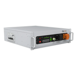 A rectangular, rack-mounted Pytes device with silver handles, front ports, indicator lights, digital display, and the Pytes logo on the right side—perfect for use with LiFePO₄ batteries.
