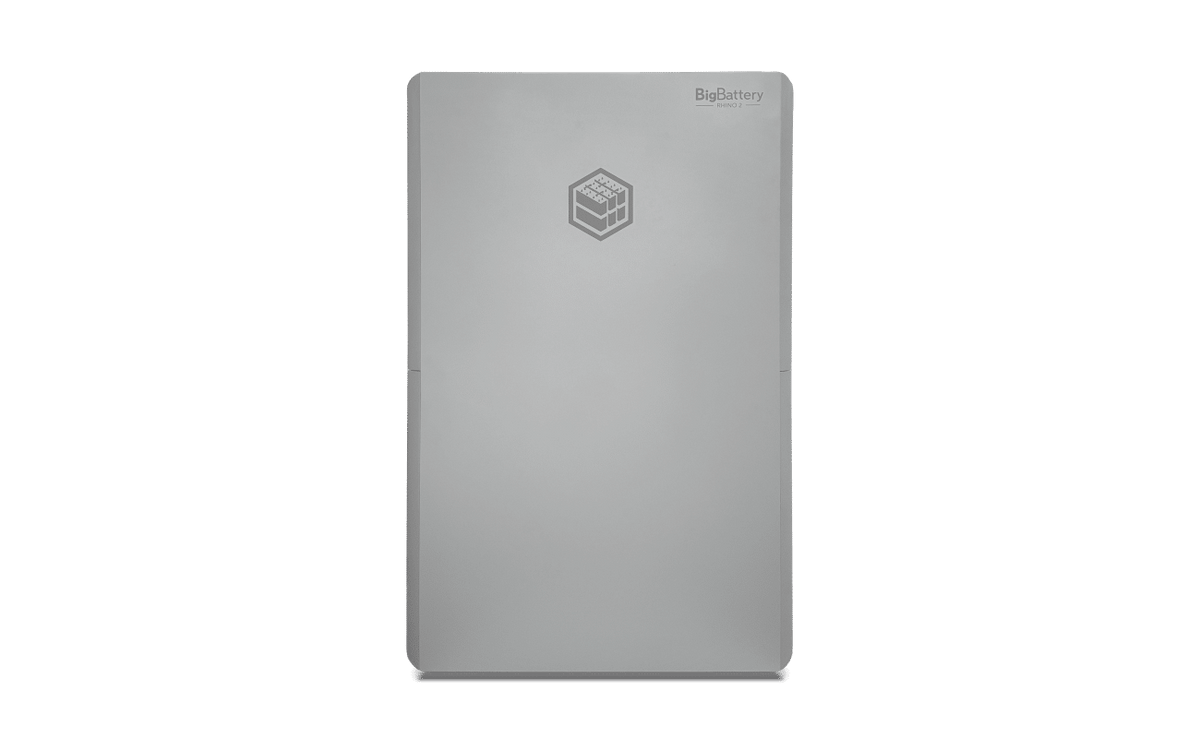 A sleek, silver rectangular LiFePO4 battery unit featuring the BigBattery brand name and logo in the top right corner on a transparent background.