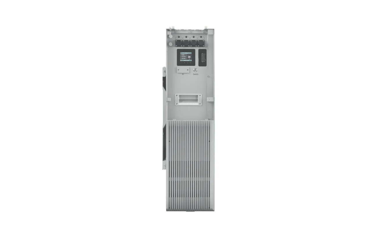 A rectangular EG4 industrial electronic equipment unit with a display screen, buttons, and vents, viewed from the front against a plain white background. The display features a clear font for easy readability, enhancing its user-friendly design.