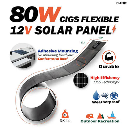 Rich Solar MEGA FLEX 80W 12V CIGS Flexible Solar Panel