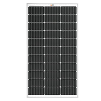 Rectangular solar panel with a white frame, featuring an array of dark, rectangular photovoltaic cells arranged in a grid pattern. The sleek design evokes the clean lines of CSS variables styling, while the crisp appearance mirrors the clarity often achieved with border radius techniques. The panel is photographed against a white background.