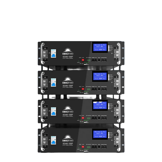 4 X SUNGOLD POWER 5,120WH 48V 100AH Server Rack LIFEPO4 Lithium Battery SG48100P