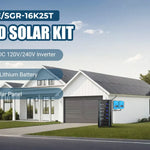 SUNGOLD POWER 16,000W Off-Grid Solar System 48VDC 120V/240V LIFEPO4 25.6kWh Lithium Battery 32 X 415 Watts Solar Panels SGR-16K25E