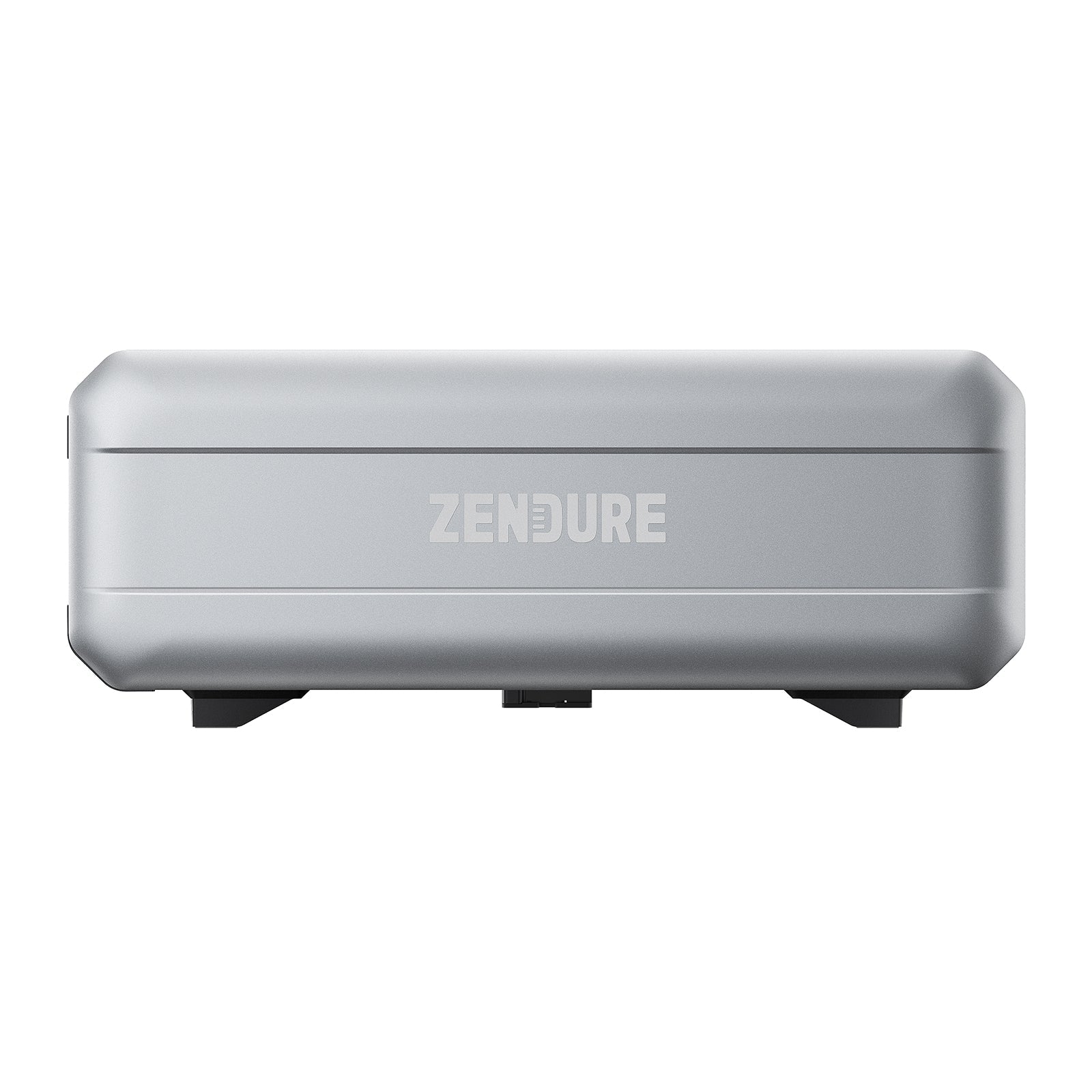 The Zendure device, a silver rectangular unit with smooth edges and minimalist design, is perfect for home energy storage.