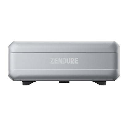 The Zendure device, a silver rectangular unit with smooth edges and minimalist design, is perfect for home energy storage.