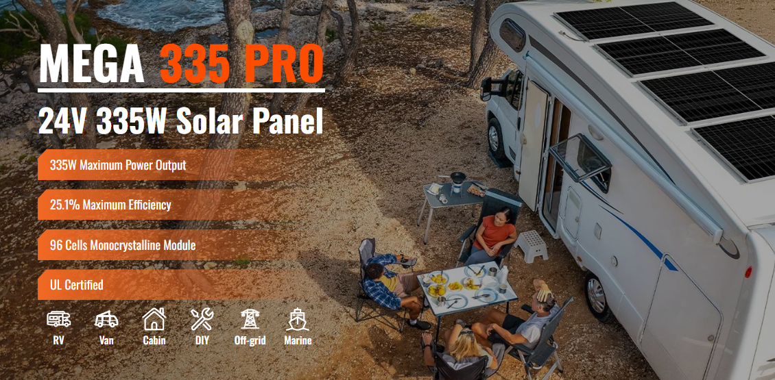 RICH SOLAR MEGA 335W 24V Monocrystalline Solar Panels | PALLETS ONLY