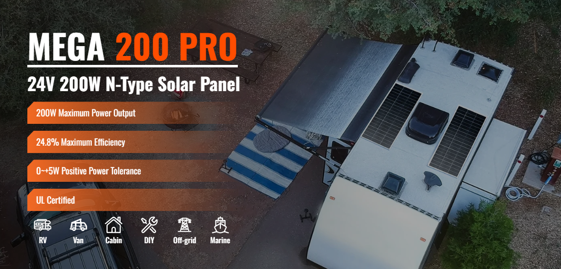 RICH SOLAR MEGA 200W 24V Monocrystalline Solar Panel