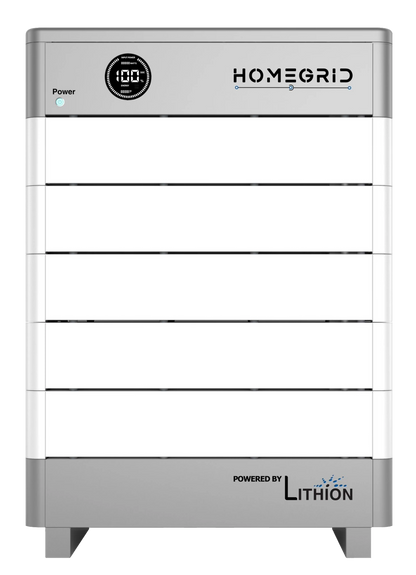 HomeGrid 5 Stack'd Series 48V 24kWh LFP Battery Bank