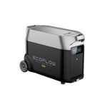 The EcoFlow Smart Extra Battery by EcoFlow features a black and silver design with wheels, display screen, and handle. It’s built for portable energy storage and pairs seamlessly with the 6500W MultiCharge system.
