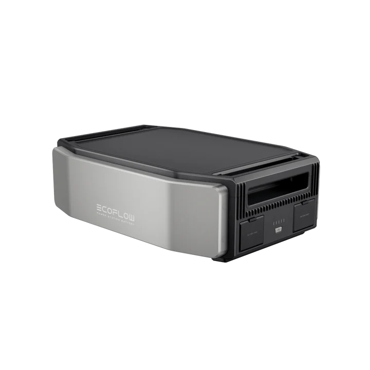 The Ecoflow DELTA Pro Ultra is a rectangular solar power station with a modern silver and black design, multiple front ports, indicator lights, and the Ecoflow logo—perfect for any off-grid power system.