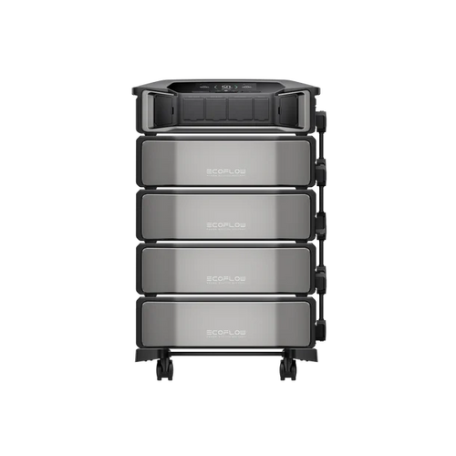 The EcoFlow DELTA Pro Ultra 7,200W 24,000Wh Portable Power Station is a modular black and silver solar power kit with four stacked units and a top digital display, ideal for backup or off-grid energy needs.