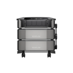The EcoFlow DELTA Pro Ultra is a black and gray portable power station from EcoFlow with two stacked batteries, front-facing outlets, bottom wheels for easy mobility—perfect for off-grid use or pairing with a solar kit.