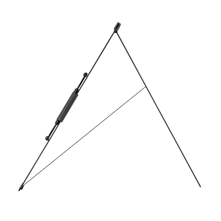 A labeled isosceles triangle with sides a, base b, and height h—altitude from the top vertex to the base—resembles the structure seen in some Ecoflow portable solar panel designs.