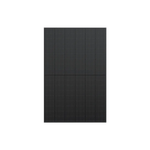 An Ecoflow rectangular black solar panel with a grid pattern and efficient monocrystalline cells is displayed against a plain white background.