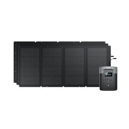 Portable Solar Kit | EcoFlow DELTA 2 Max 2,400W 2,048Wh Portable Power Station + 220W Portable Solar Panels