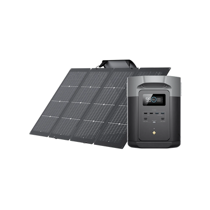 Portable Solar Kit | EcoFlow DELTA 2 Max 2,400W 2,048Wh Portable Power Station + 220W Portable Solar Panels