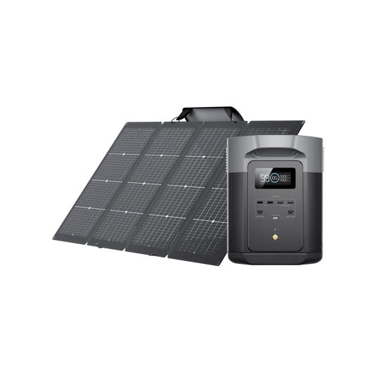 Portable Solar Kit | EcoFlow DELTA 2 Max 2,400W 2,048Wh Portable Power Station + 220W Portable Solar Panels