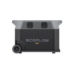A black EcoFlow portable power station with two left-side wheels, top ventilation fans, and the EcoFlow logo on the front—ideal for home backup with reliable LFP battery technology.